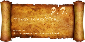 Prokop Tonuzóba névjegykártya